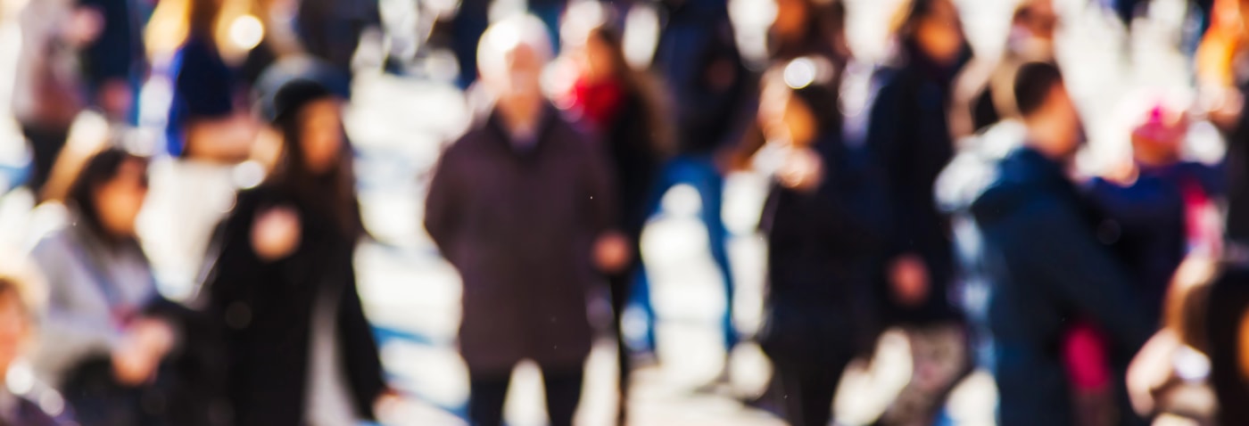crowd walking Chicago