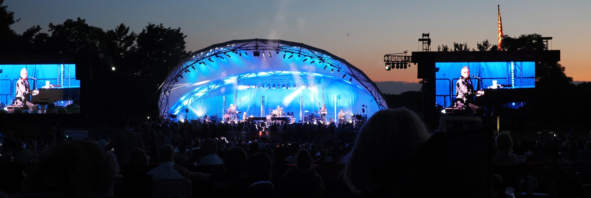outdoor concert venue at sunset Chicago
